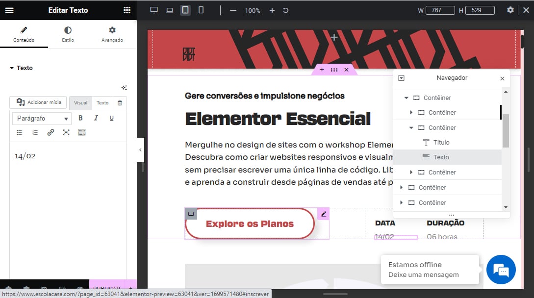 curso elementor Blumenau 100