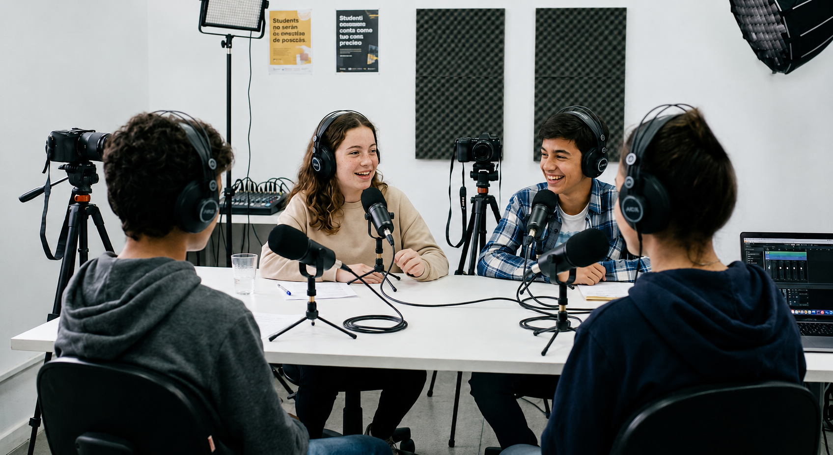 Produçao e participação de podcast no curos de Audiovisual para adolescentes em Blumenau